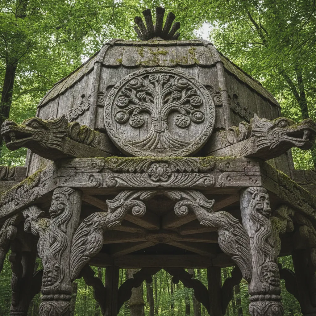 Stâlp sculptat manual