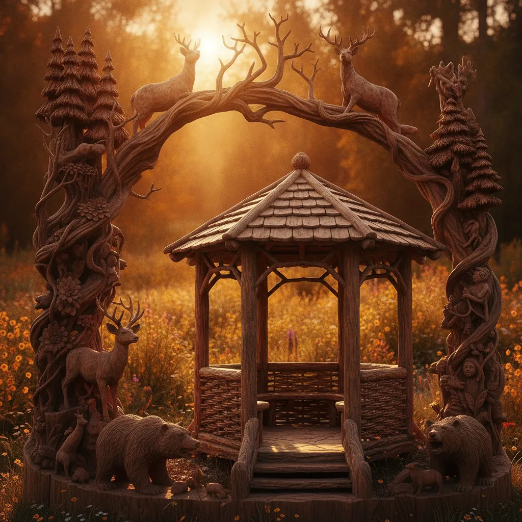 Mobilier de grădină sculptat